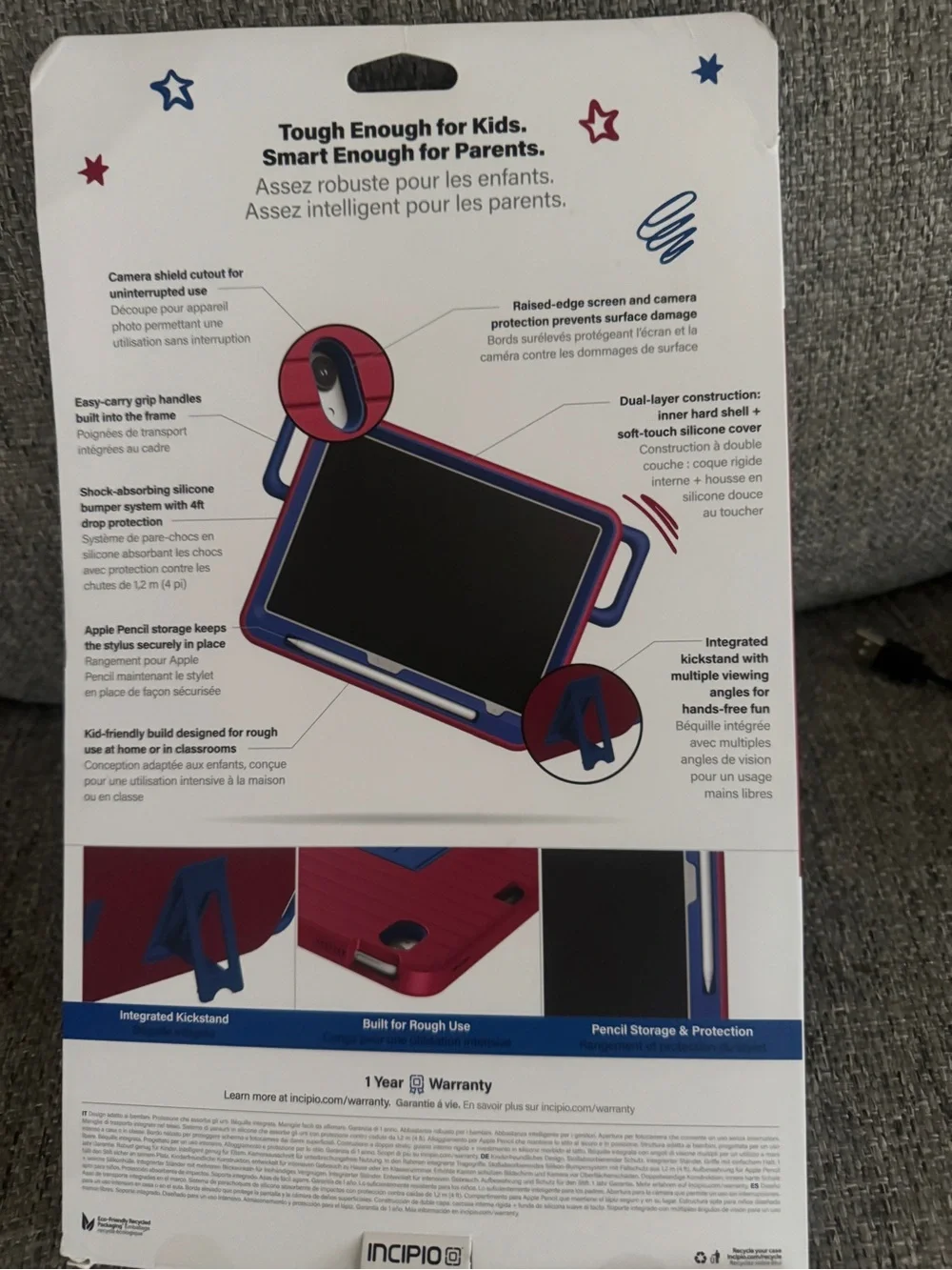 Incipio SoftShield Kids Tablet Case in Red with Blue Accents